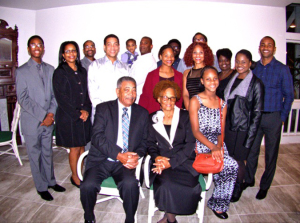 Darryl Reuben Hall, Edward Willie Hall, Dolores Levy-,Hall Ed. D., Tesia Hall- Hill D.O. Kelvin Brian Hall, (Back) Chad Gerard Hall, and Edward Ronnie Hall.