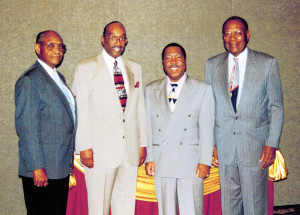 Shown with fellow BCU mates are (L-R) Dr. Holmes, BCU President Dr. Oswald P. Bronson, Atty. Burney Bivens and Dr. Nathaniel Davis.