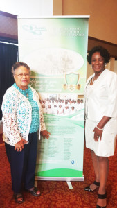Joyce Lawson and Brenda Simmons enjoy the exhibit.
