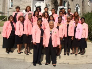 The chapter poses on the church steps after the event.
